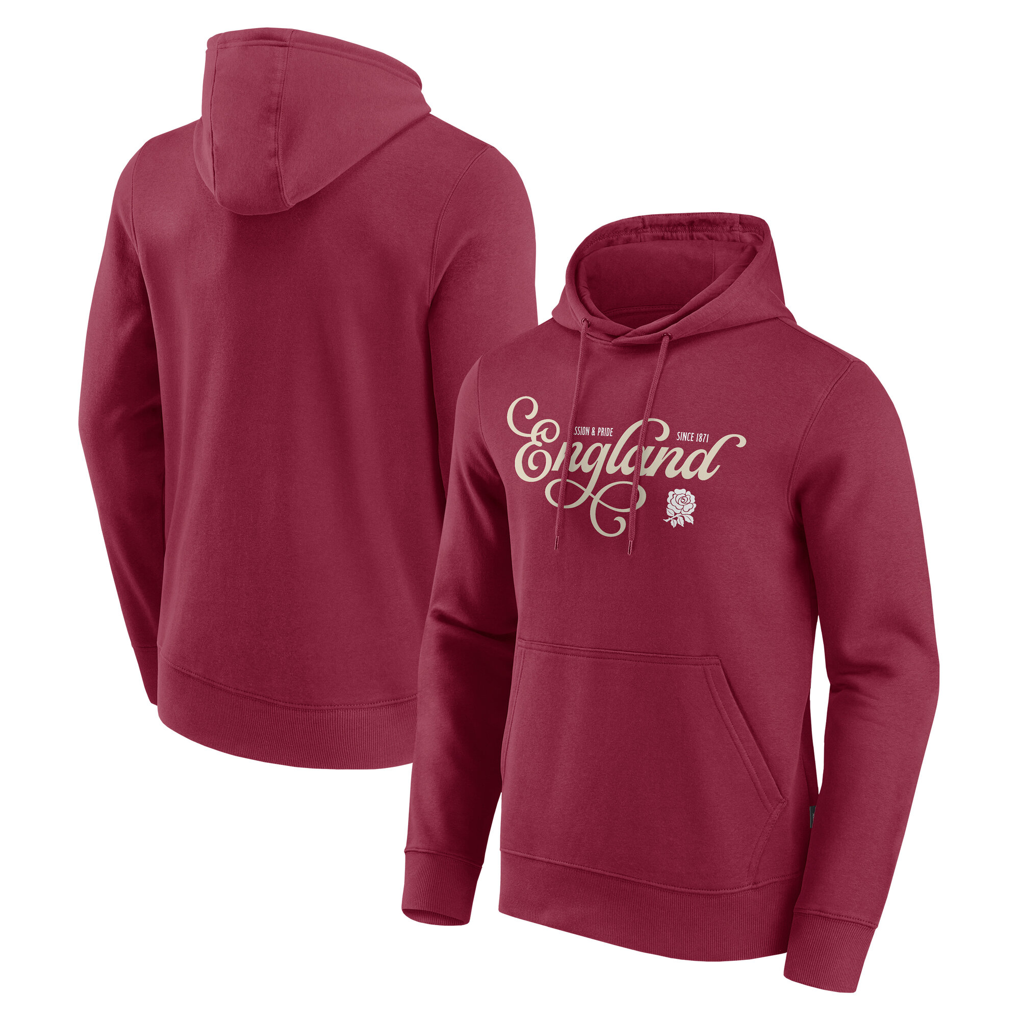England Rugby Vintage Script Graphic Hoodie - Red
