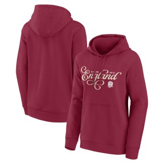 Rugby Vintage Script Graphic Hoodie - Red - Womens