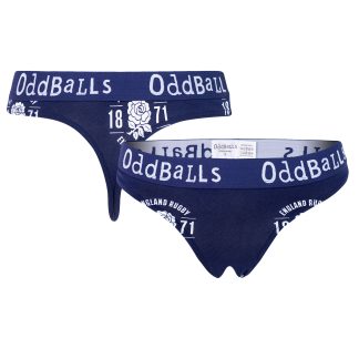 England Rugby Oddballs Womens Thong - Navy Retro