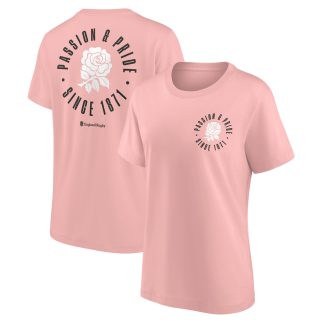 England Rugby Passion and Pride Graphic T-Shirt - Pink - Womens