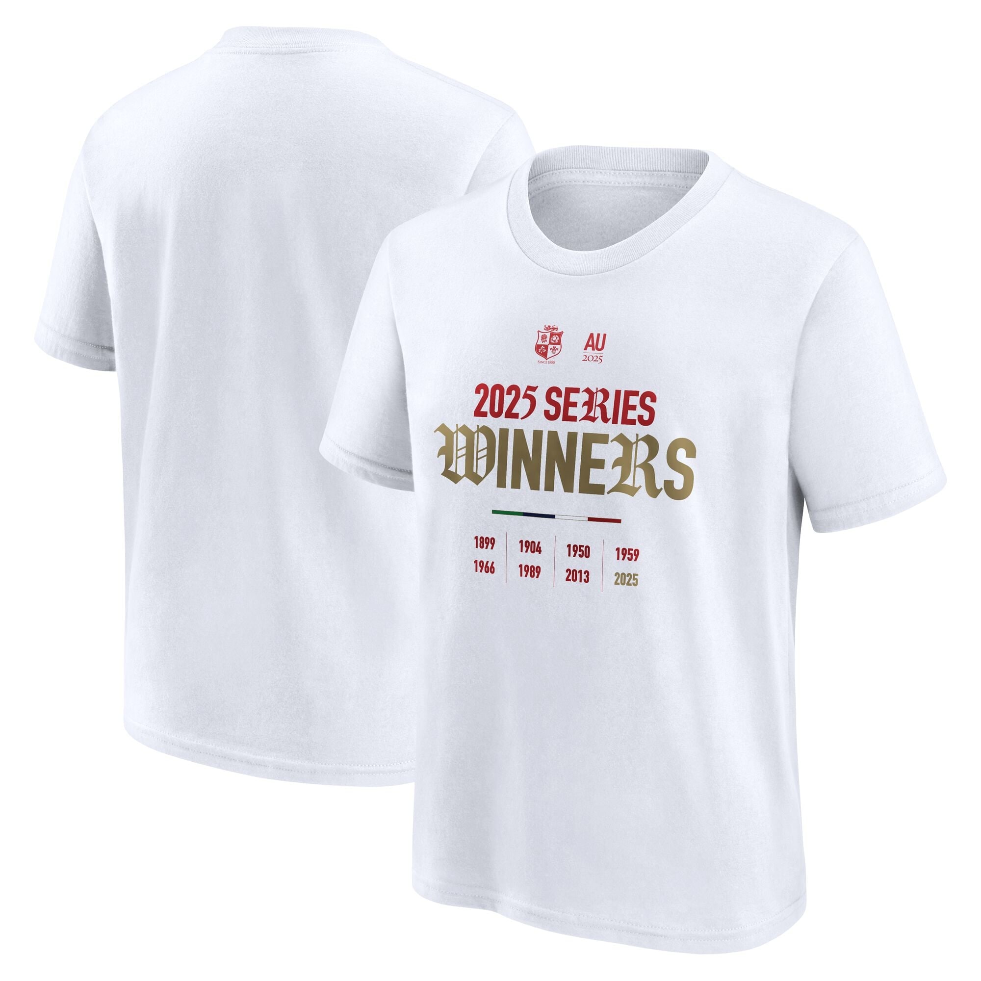 British & Irish Lions 2025 The Lions Champions Graphic T-Shirt - Junior - White