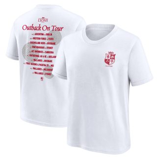 British & Irish Lions 2025 Tour Fixtures Graphic T-Shirt - White - Kids