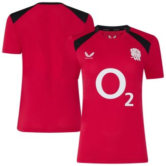 England Rugby Performance Short Sleeve T-Shirt - Red - Womens
