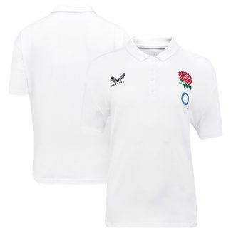 England Rugby Travel Short Sleeve Polo Shirt - White - Womens