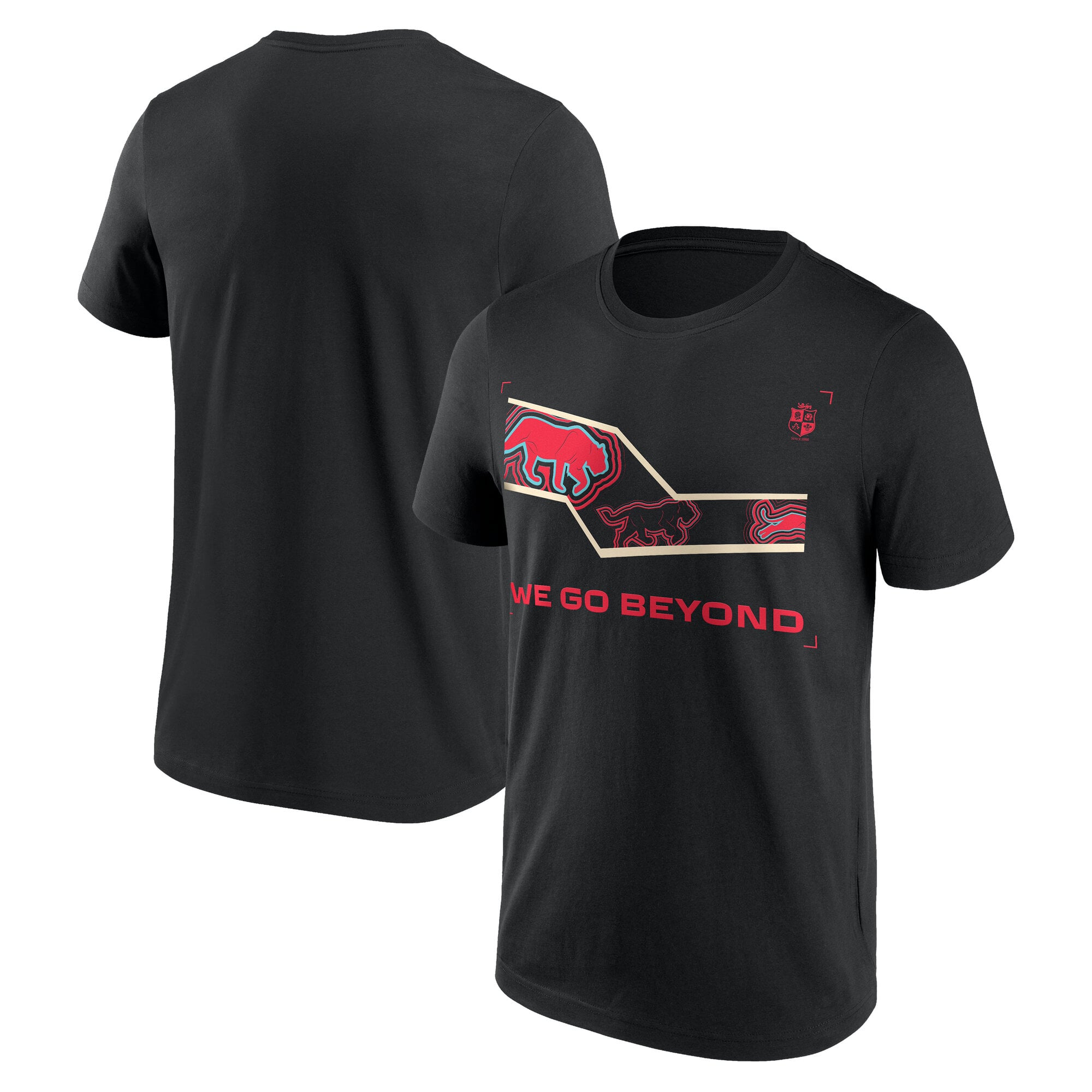 British & Irish Lions Rugby We Go Beyond Graphic T-Shirt - Black