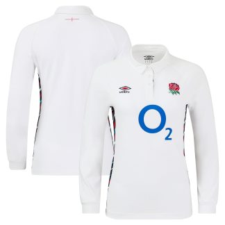 England Rugby Home Classic Long Sleeve Jersey 2024/25 - White - Womens