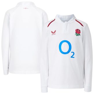 England Rugby Home Classic Long Sleeve Jersey 2026/27 - White - Junior