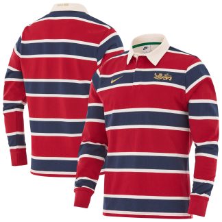 British & Irish Lions Nike Heritage Heraldic Lion Long Sleeve Polo - Unisex - Red