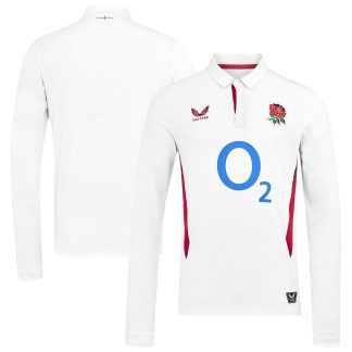 England Rugby Home Classic Long Sleeve Jersey 2025/26 - White - Mens