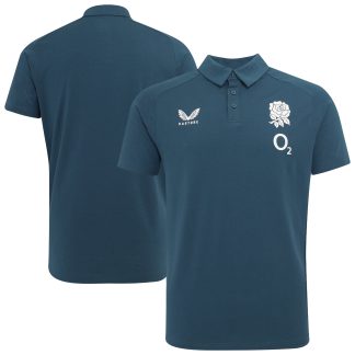 England Rugby Travel Short Sleeve Polo Shirt - Dark Green - Mens