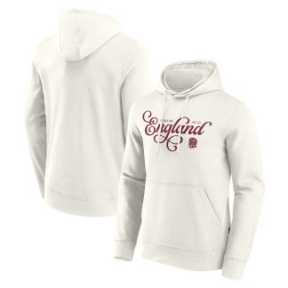 England Rugby Vintage Script Graphic Hoodie - Off White
