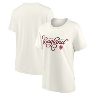 Rugby Vintage Script Graphic T-Shirt - Off White - Womens